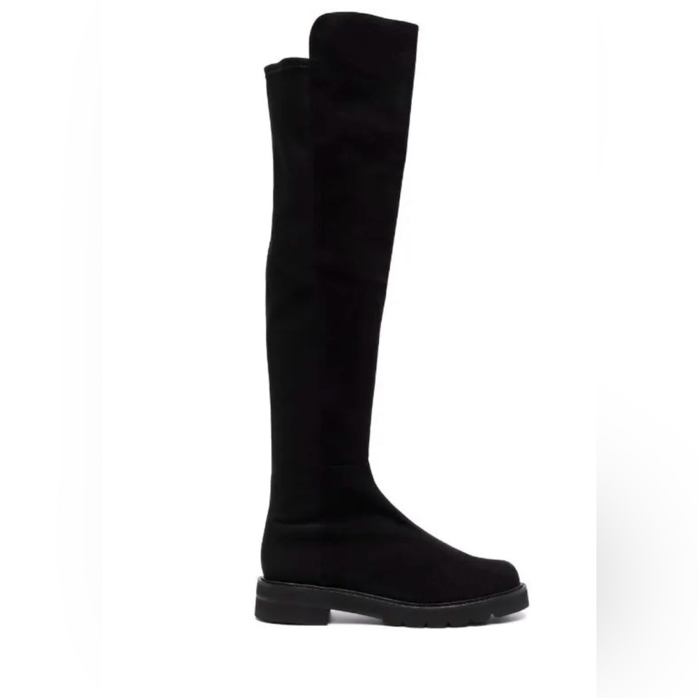 Brand New Stuart Weitzman 5050 Lift Suede Boots, Size 6 (36 1/2 EU), Black